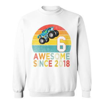 Youth 6Th Birthday Monster Truck Lover 6 Years Old Vintage Retro Sweatshirt - Monsterry DE