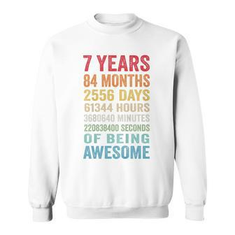 Youth 7Th Birthday 7 Years Old Vintage Retro 84 Months Sweatshirt - Thegiftio UK