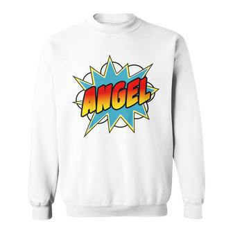 Youth Boys Angel Comic Book Superhero Name Sweatshirt - Seseable