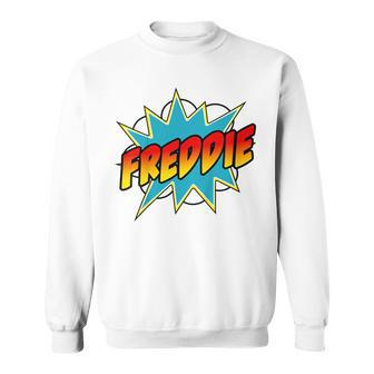 Youth Boys Freddie Name Comic Book Superhero Sweatshirt - Seseable