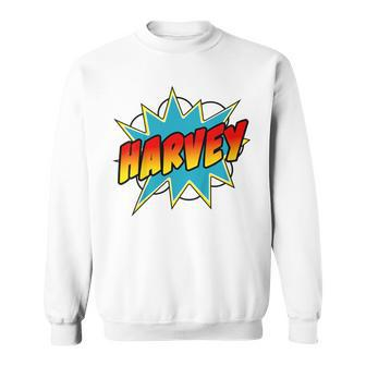 Youth Boys Harvey Name Comic Book Superhero Sweatshirt - Seseable