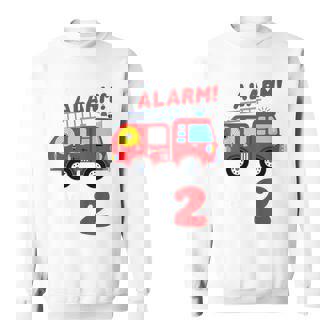 Youth Fire Truck 2Nd Birthday 2 Years Boys Firefighter Sweatshirt - Thegiftio UK
