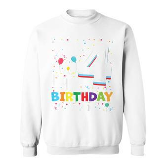 Youth Four 4Yr 4Th Birthday Happy Birthday Boy 4 Years Old Sweatshirt - Thegiftio UK