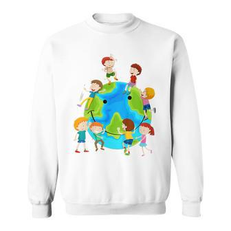 Youth Earth Day Happy Children Around The World Sweatshirt - Thegiftio UK