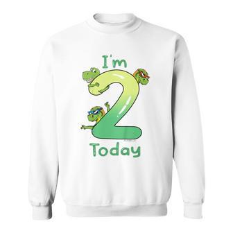 Youth I'm 2 Today Second Bday Dinosaur 2 Year Old Boy 2Nd Birthday Sweatshirt - Thegiftio UK