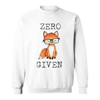 Zero Fox Given Fox With Hipster Nerd Glasses Sweatshirt - Monsterry
