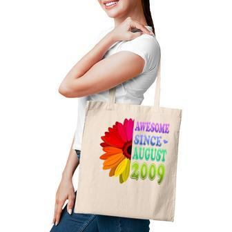 13 Years Old Floral Awesome Since August 2009 13Th Birthday Tote Bag - Seseable