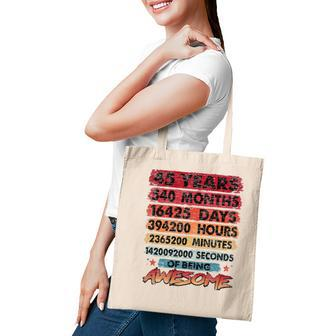 45Th Birthday 45 Years Old Vintage Retro 540 Months Birthday Tote Bag - Seseable