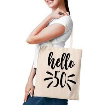 50Th Birthday Gift Shine Bright Hello Fifty Tote Bag - Seseable