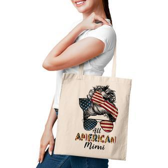All American Mimi Messy Bun Matching Family 4Th Of July Mom Tote Bag - Seseable
