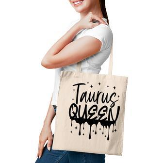April Women Taurus Queen Glitter Black Birthday Gift Tote Bag - Seseable