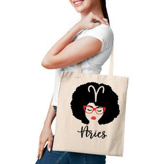 Aries Girls Beautiful Girl With Red Lip Great Birthday Gift Tote Bag - Seseable