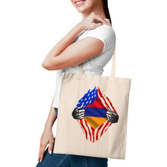Armenian Heritage Armenia Roots Us American Flag Patriotic Tote Bag - Seseable