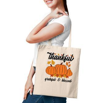 Autumn Thankful Grateful Blessed New Fall Gift Tote Bag - Seseable