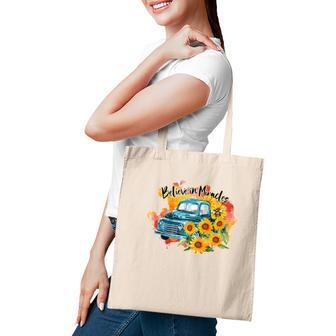 Believe In Miracles Sunflower Truck Tote Bag - Seseable