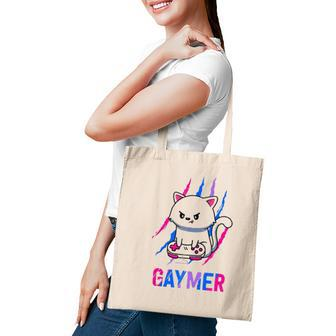 Bisexual Gaymer Geek Pride Lgbt Video Game Lovers Gift Cat Tote Bag - Seseable