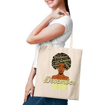 Black African American Melanin Afro Queen December Birthday Tote Bag - Seseable