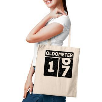 Black Great Odometer Funny 17Th Birthday Tote Bag - Seseable