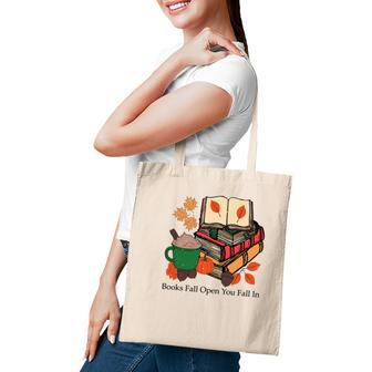 Books Fall Open You Fall In Coffee Reading Hobby Tote Bag - Seseable