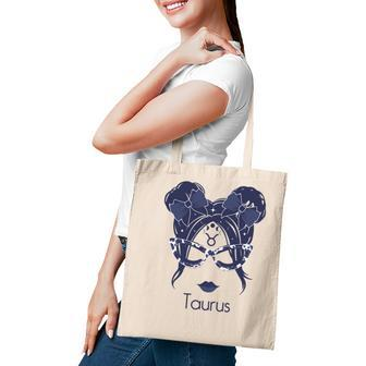 Cool Blue Design Taurus Girl With Glass Tote Bag - Seseable