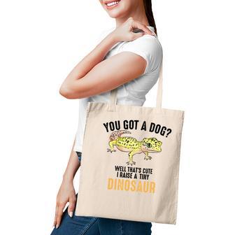 Cool I Raise Tiny Dinosaur Funny Leopard Gecko Pet Gift Tote Bag - Seseable