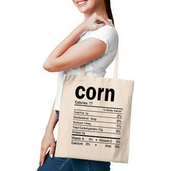 Corn Nutrition Facts Funny Thanksgiving Christmas Food Tote Bag - Seseable