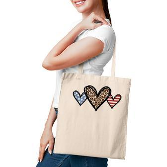 Cute American Flag Hearts Fourth 4Th Of July Usa Patriotic Tote Bag - Seseable