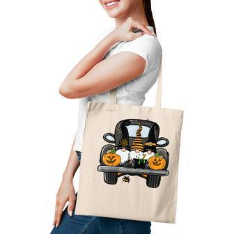 Cute Gnomes Pumpkin With Truck Halloween Costume Party Tote Bag - Seseable