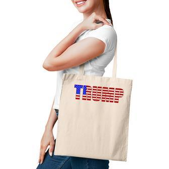 Donald Trump American Flag Patriotic Fourth Of July Usa Tote Bag - Seseable
