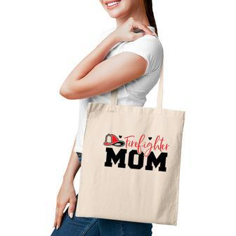 Firefighter Mom Red Black Graphic Meaningful Tote Bag - Seseable