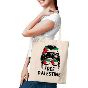 Free Palestine Flag Save Gaza Strip End Messy Hair Bun Tote Bag - Seseable