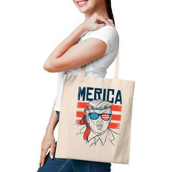Funny Donald Trump 4Th Of July Independence Day America Flag Tote Bag - Seseable