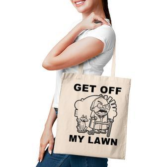 Funny Grumpy Old Man Get Off My Lawn Tote Bag - Seseable