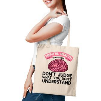 Funny Mental Health Awareness Women Gift Cute Fight Illness Tote Bag - Seseable