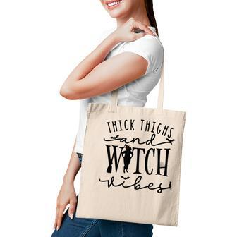 Funny Thick Thighs Witch Essential Metime Halloween Vibes Tote Bag - Seseable