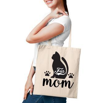Fur Mom Cat Animal Black Cute Gift For Mom Tote Bag - Seseable
