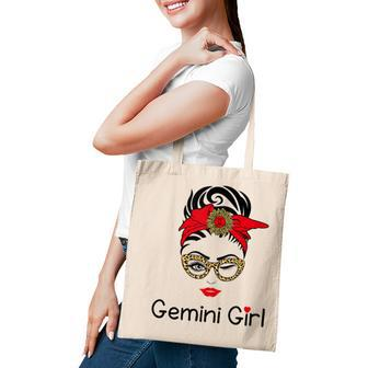 Gemini Girl Leopard Sunflower Zodiac Birthday Girl Tote Bag - Seseable