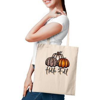 Hallo Fall Three Pumpkins Tote Bag - Seseable