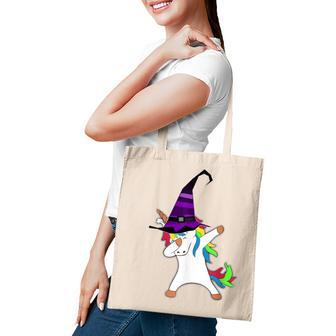 Halloween Dabbing Unicorn Witch Hat Witchcraft Costume Gift Tote Bag - Seseable