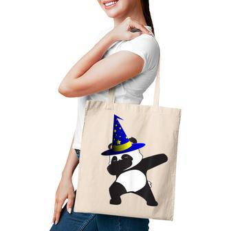 Halloween Dabbing Wizard Panda Bear Magic Witch Hat Gift Tote Bag - Seseable