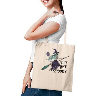 Halloween Spooky Skeleton Witch Let_S Get Spooky Tote Bag | Seseable UK