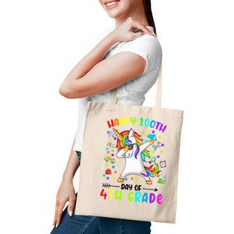 Happy 100 Days Of 4Th Grade Shirt Girls Unicorn Lover Gift T-Shirt Tote Bag - Seseable