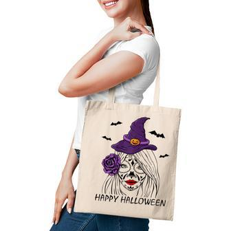 Happy Halloween Catrina Costume For Moms Witch Halloween Tote Bag - Seseable
