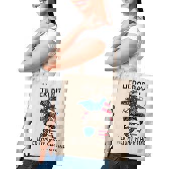 Her Body Her Right Her Choice Messy Bun Us Flag Pro Choice Tote Bag | Seseable CA