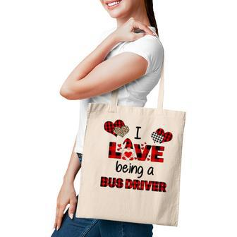 I Love Being A School Bus Driver Valentines Day Tote Bag - Seseable