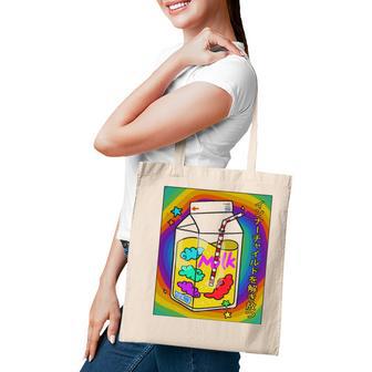 Kidcore Aesthetic Japanese Kawaii Milk Carton 80S 90S Retro Tote Bag - Seseable