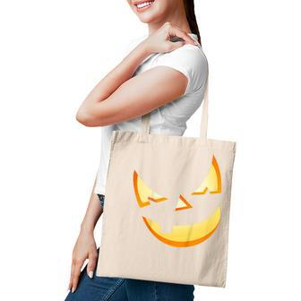 Kids Trick Or Treat Scary Lit Pumpkin Face Halloween Kids Tote Bag - Seseable