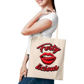 Ladies 40Th Birthday Fortylicious 40 Years Old Gag Gift Tote Bag - Seseable