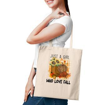 Leopard Plaid Autumn Just A Girl Who Loves Fall Tote Bag - Seseable