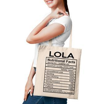 Lola Grandma Gift Lola Nutritional Facts Tote Bag - Seseable